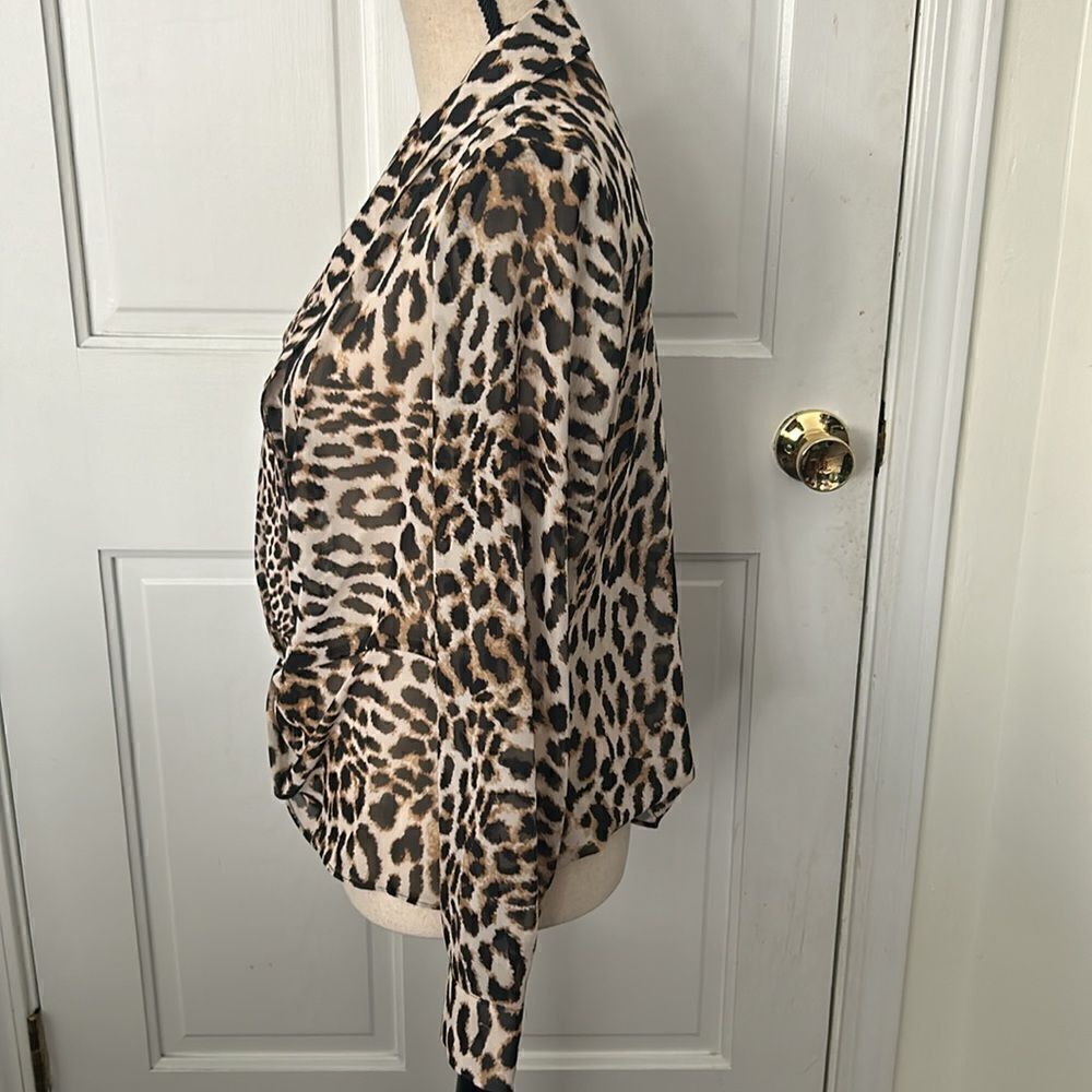 I-N-C Leopard Print Knot Front Pullover Blouse - image 6